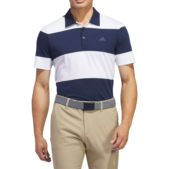 Adidas Colorblock Rugby Stripe Polo Golf Shirt