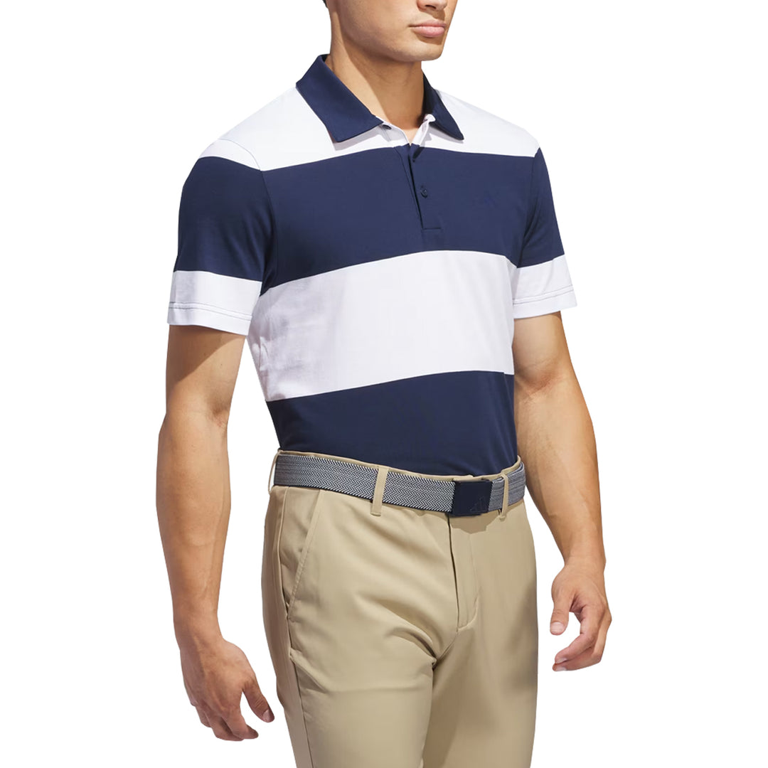 Adidas Colorblock Wide Stripe Polo Golf Shirt