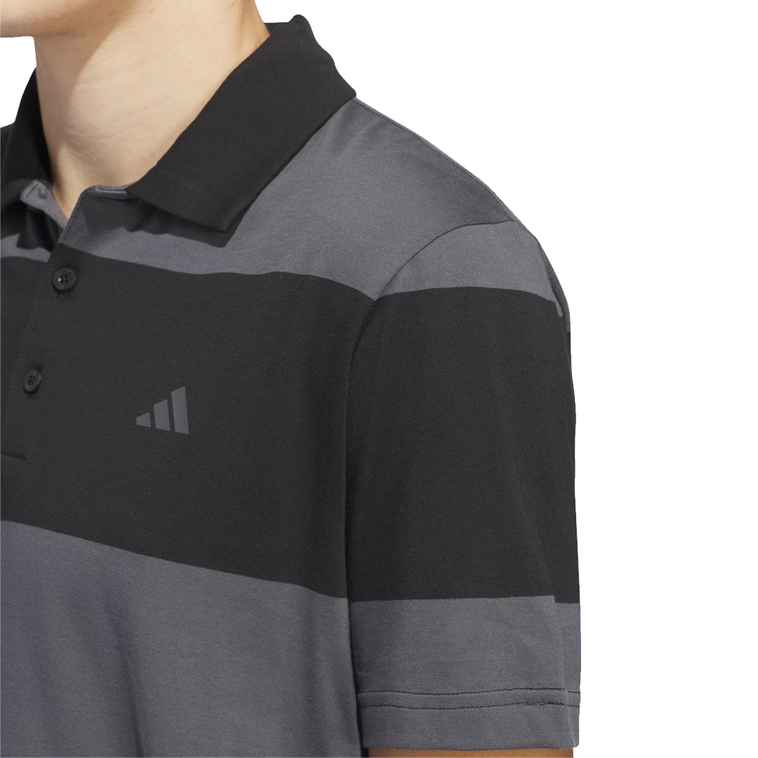 Adidas Colorblock Rugby Stripe Polo Golf Shirt