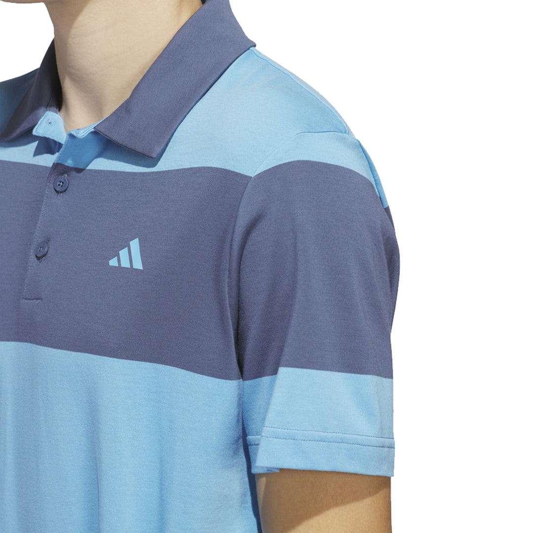 Adidas Colorblock Wide Stripe Polo Golf Shirt