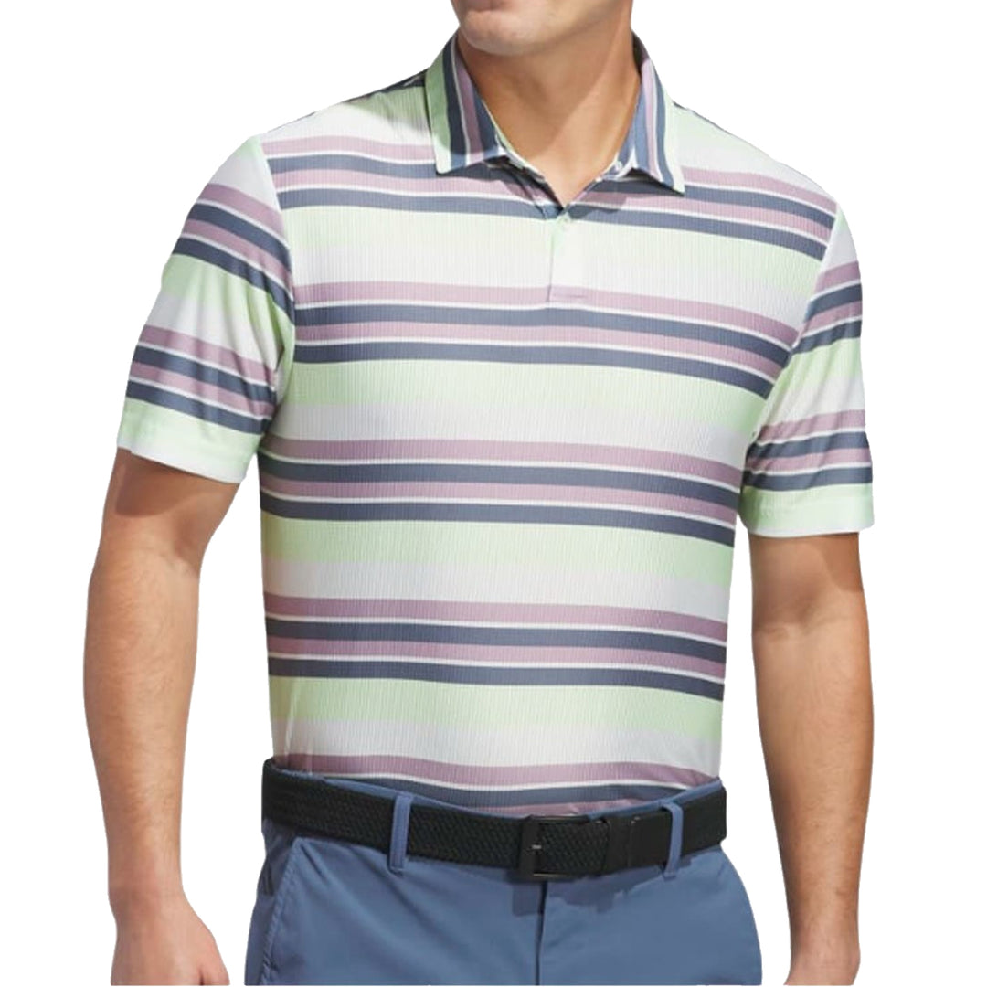 Adidas Ultimate365 HEAT.RDY Striped Polo Golf Shirt