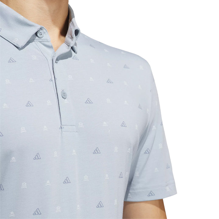 Adidas Go-To Mini-Crest Print Polo Golf Shirt