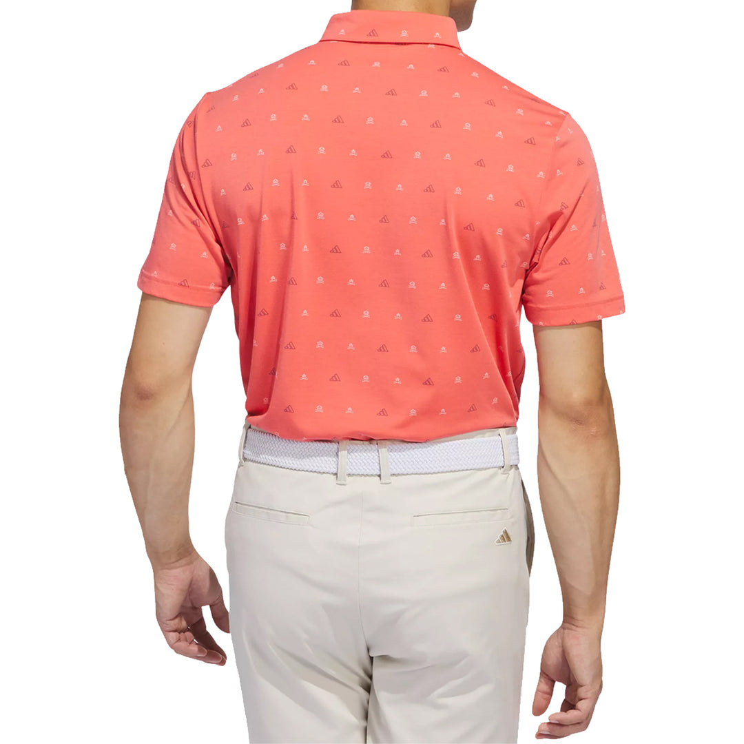 Adidas Go-To Mini-Crest Print Polo Golf Shirt