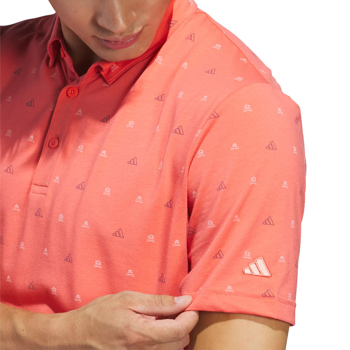 Adidas Go-To Mini-Crest Print Polo Golf Shirt