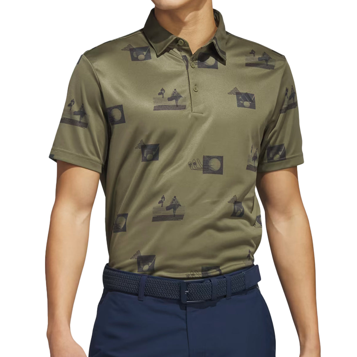 Adidas Golf Men's Allover-Print Polo Shirt