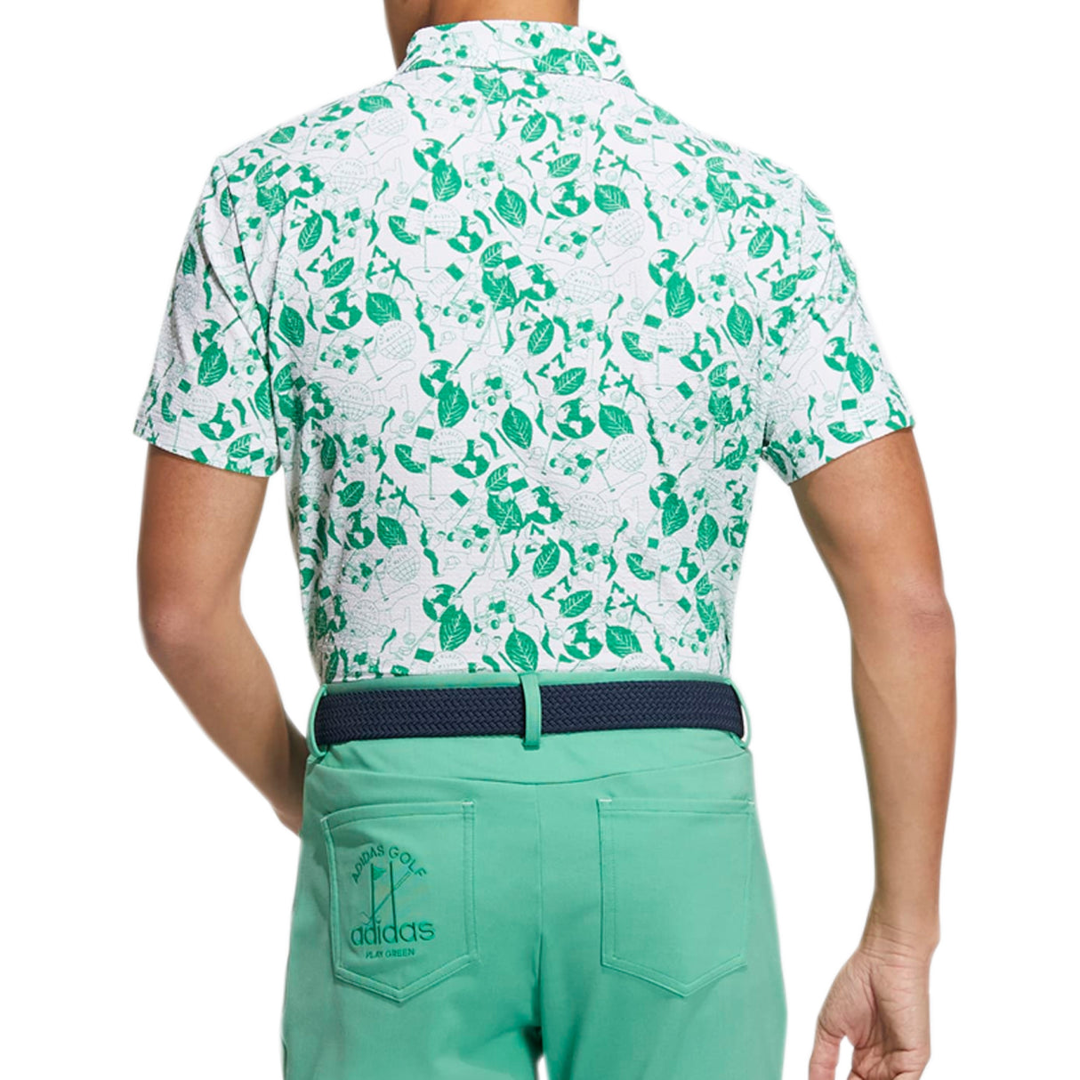 Adidas Golf AEROREADY Play Green Graphic Polo Shirt