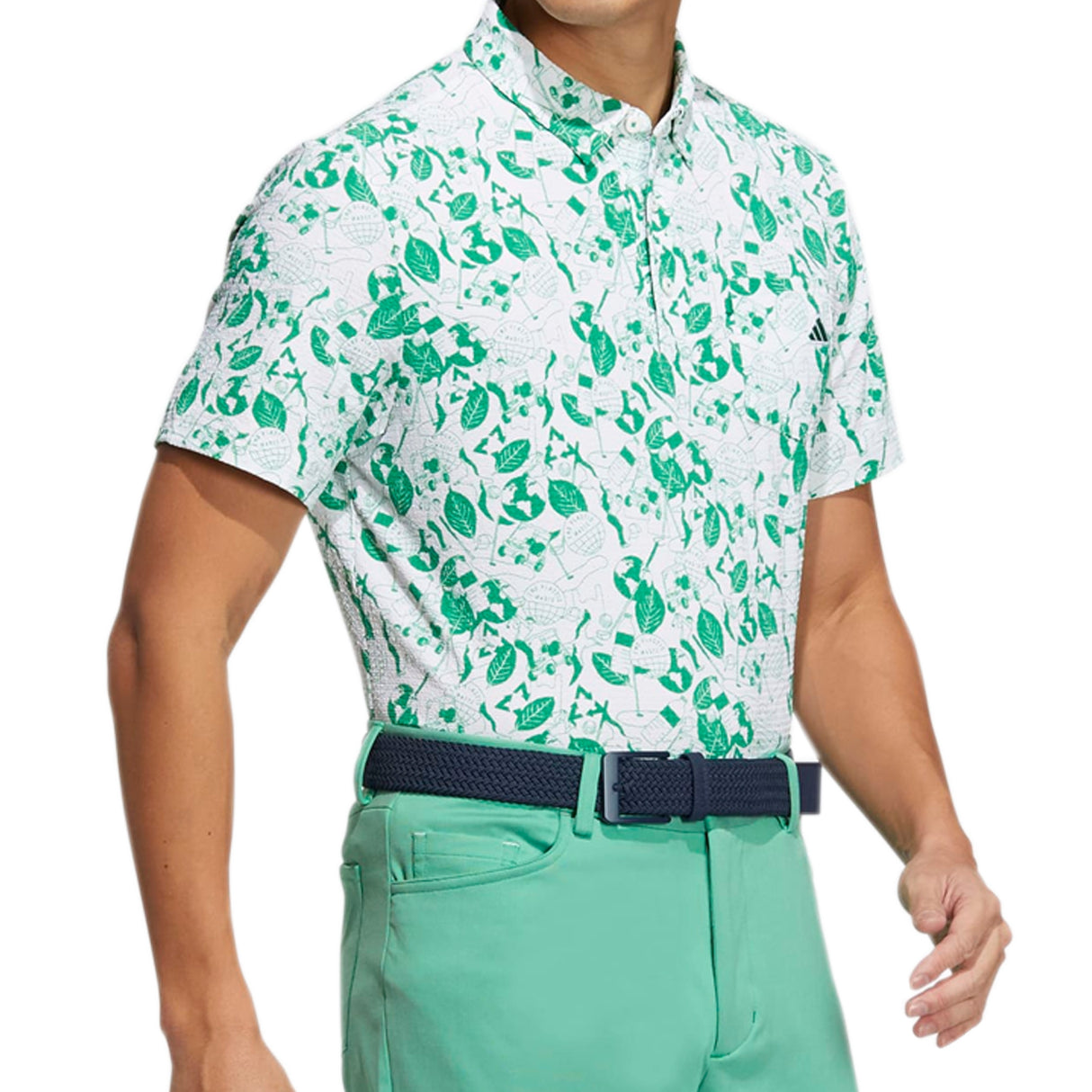 Adidas Golf AEROREADY Play Green Graphic Polo Shirt
