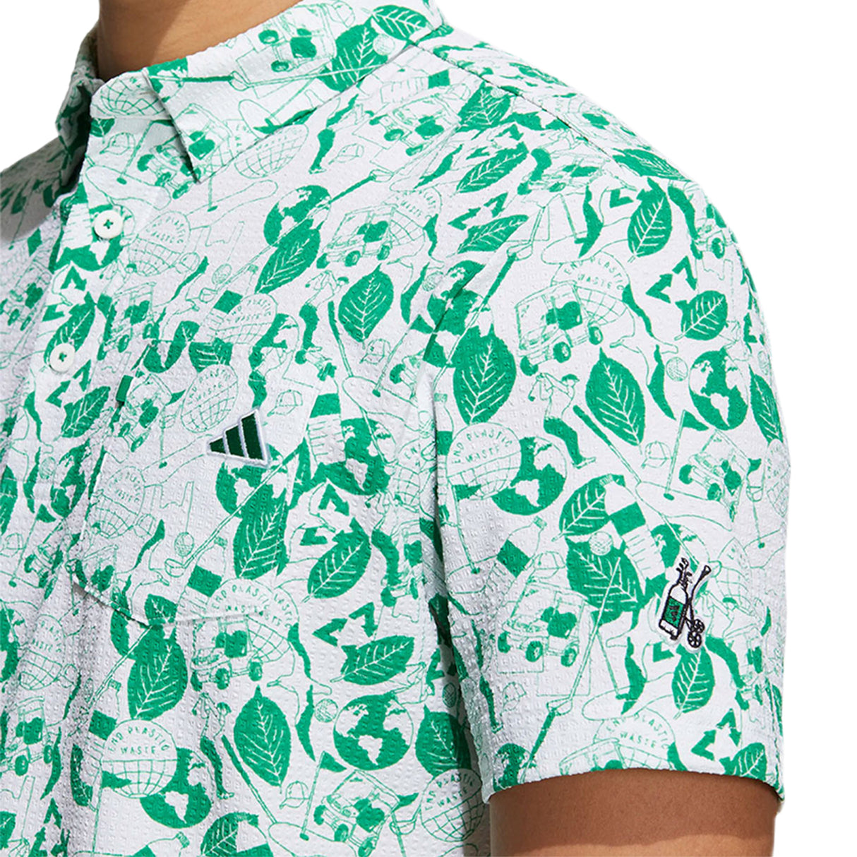 Adidas Golf AEROREADY Play Green Graphic Polo Shirt