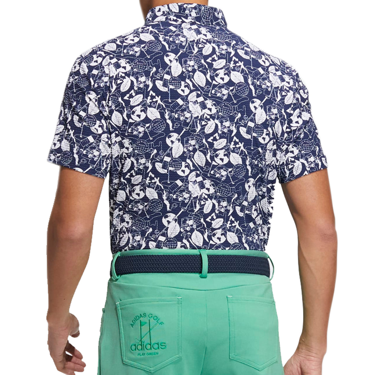 Adidas Golf AEROREADY Play Green Graphic Polo Shirt