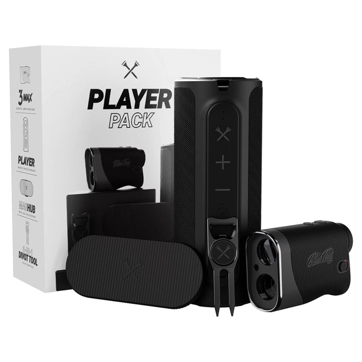 Blue Tees Golf Series3 Player Pack Rangefinder Bundle - Mfg Refurbished, Black