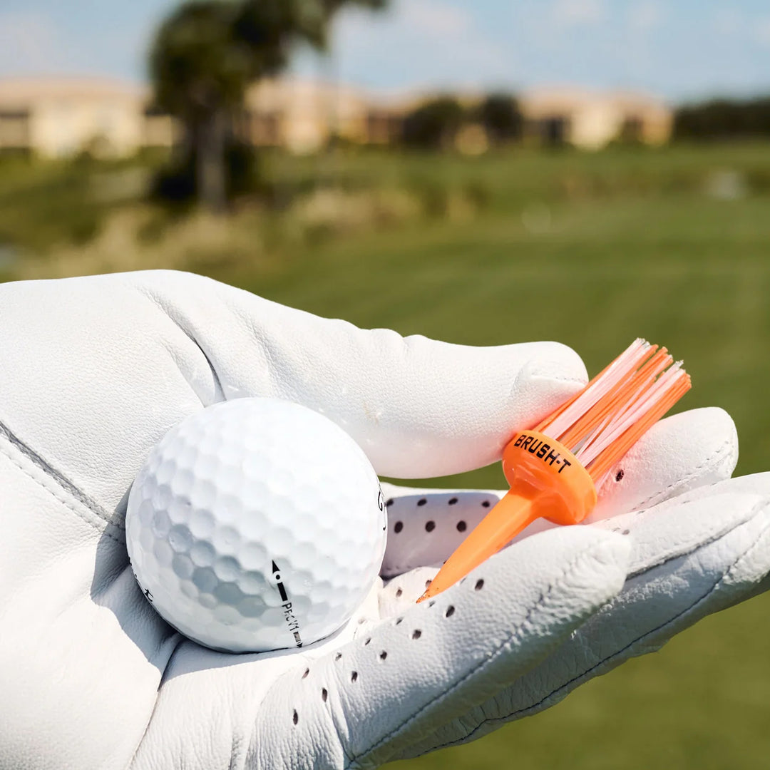 Brush T 2.4"  Oversize Friction Reducing Bristle Golf Tees (9 Pk) - Yellow