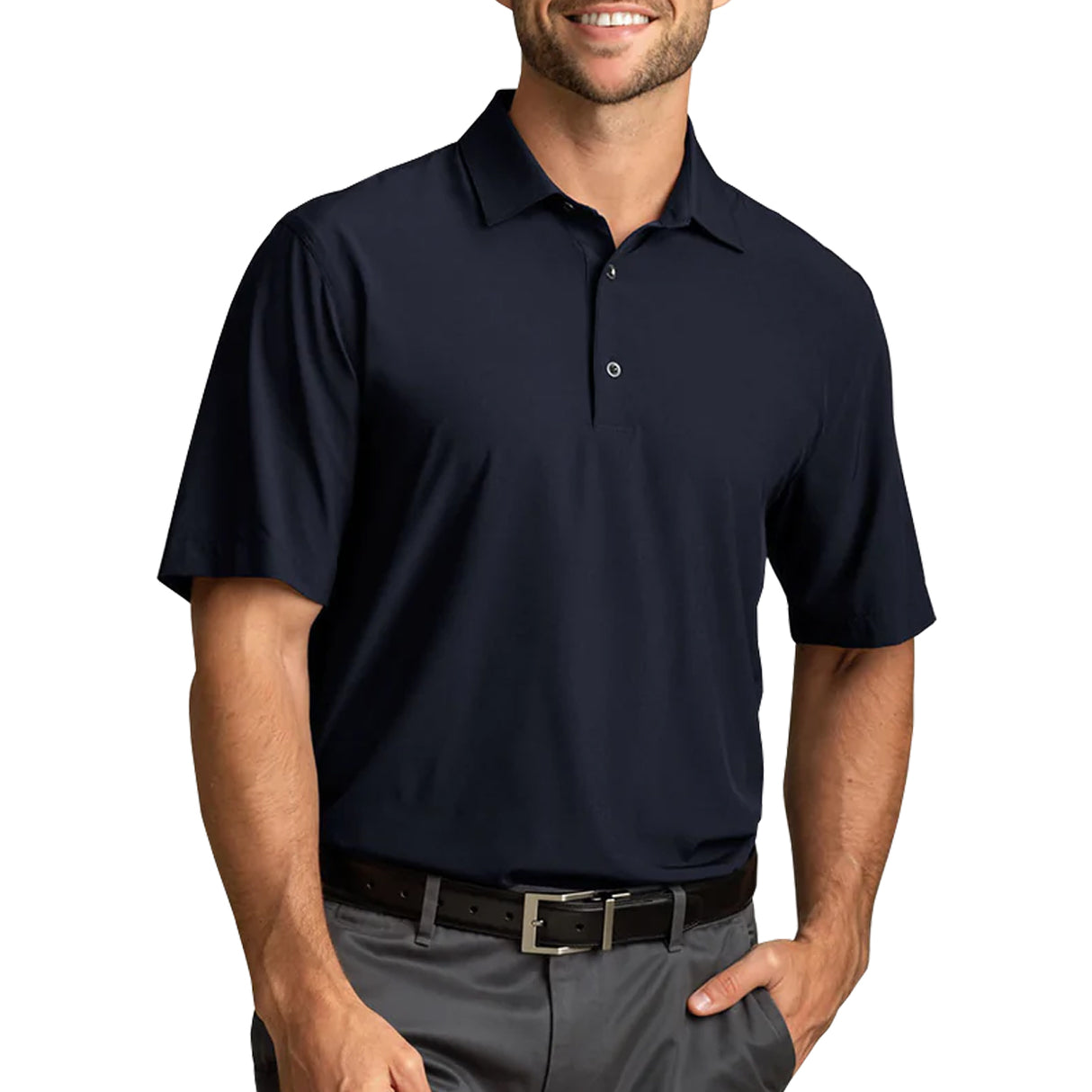 Greg Norman Golf Men's X-Lite 50 Solid Woven Polo Shirt