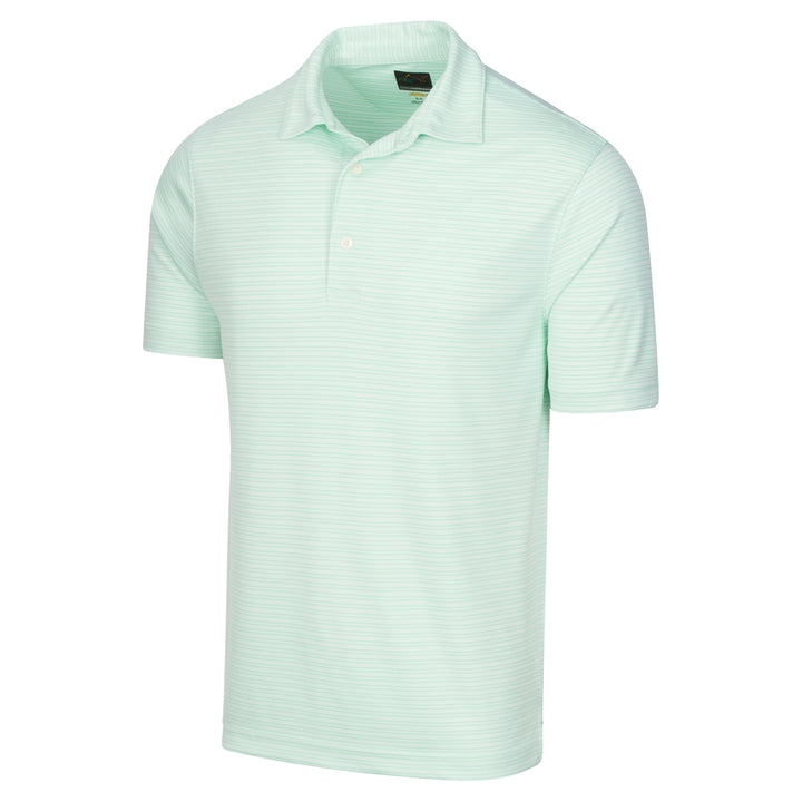 Greg Norman Golf Men's Protek Oxford Micro Stripe Polo Shirt