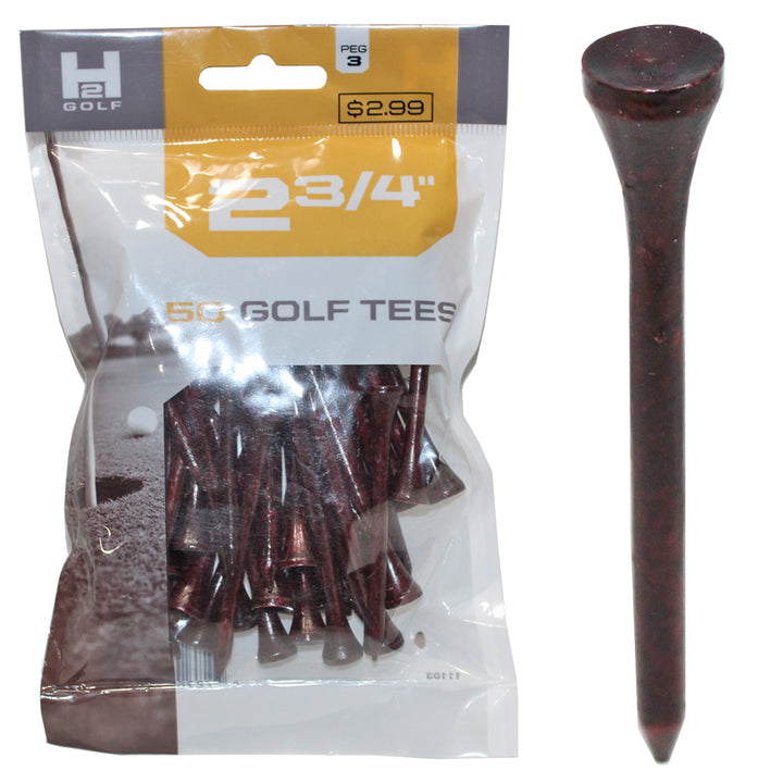 H2 Golf Wooden 2 3/4" Golf Tees (50pc)