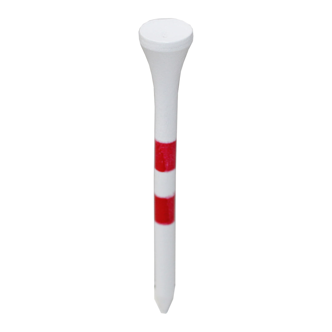 H2 Performance 2 3/4" Wooden Golf Tees (50 count) - White/Red Stripe