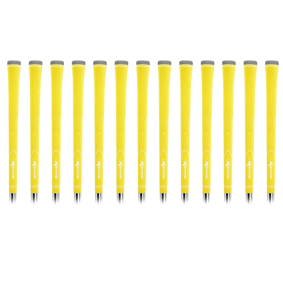 Karma Neion II Yellow Golf Club Grip Kit (13 Grips, Solvent & Double Sided Tape)