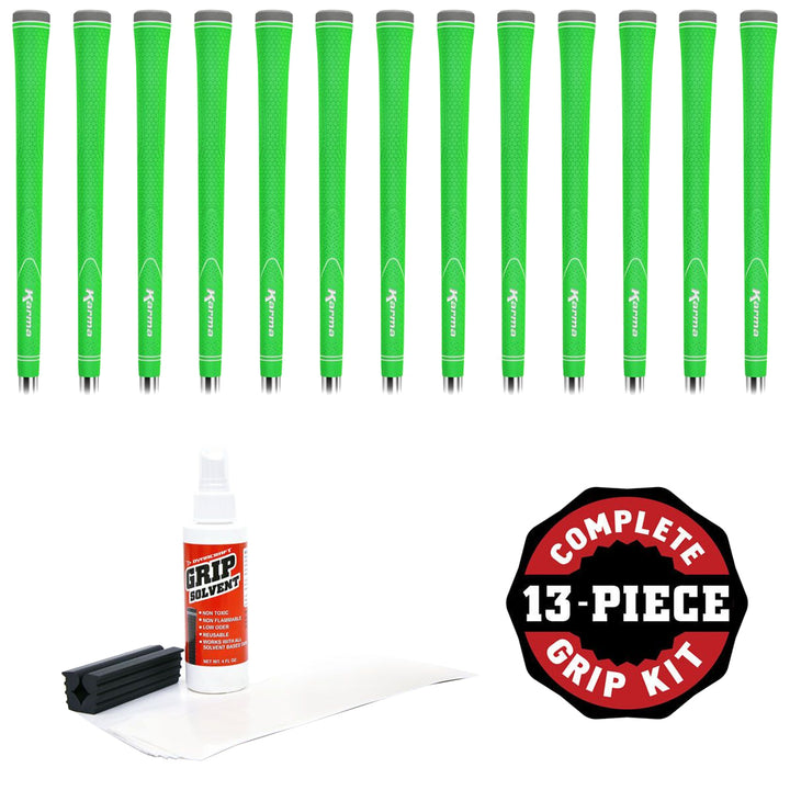 Karma Neion II Green Golf Club Grip Kit (13 Grips, Solvent & Double Sided Tape)