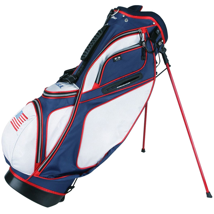 Powerbilt Dunes Lightweight Dual Strap USA Red/White/Blue Stand Bag