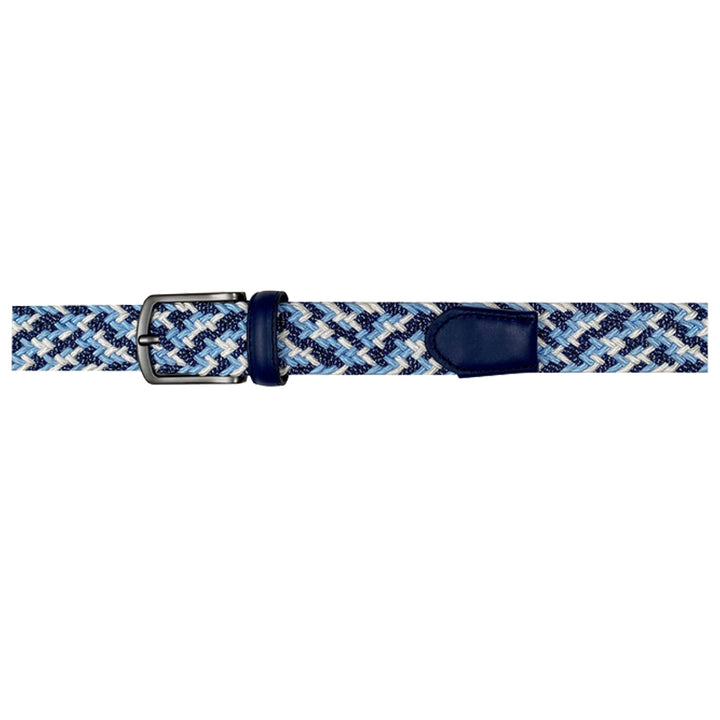 Pebble Beach Braided TriColor Golf Belt with Genuine Leather End Tabs