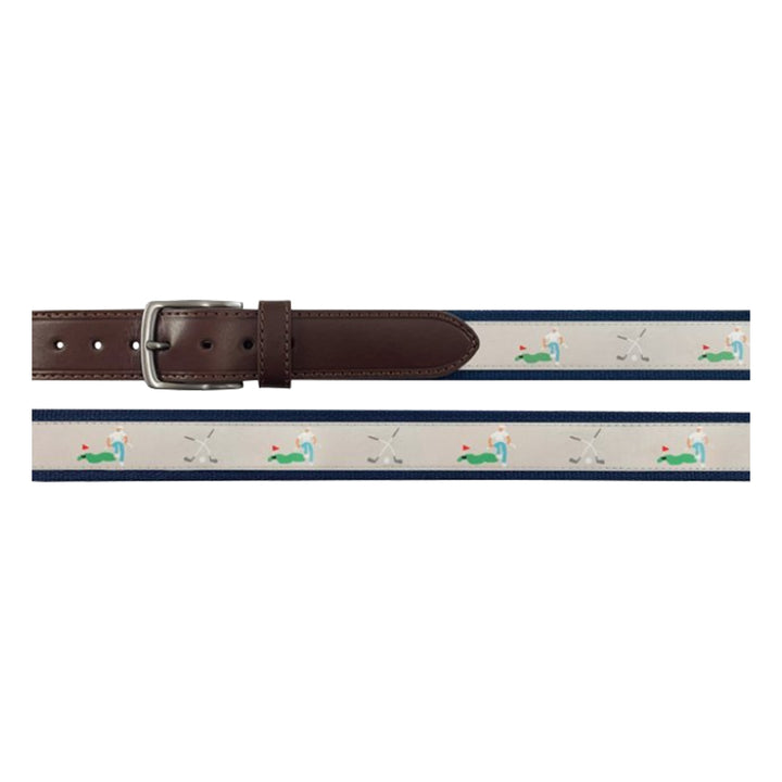 Pebble Beach Men's Bent Club Print Golf Belt