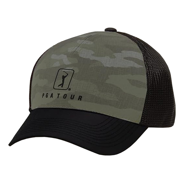 PGA Tour Adjustable Snapback Camouflage Trucker Cap