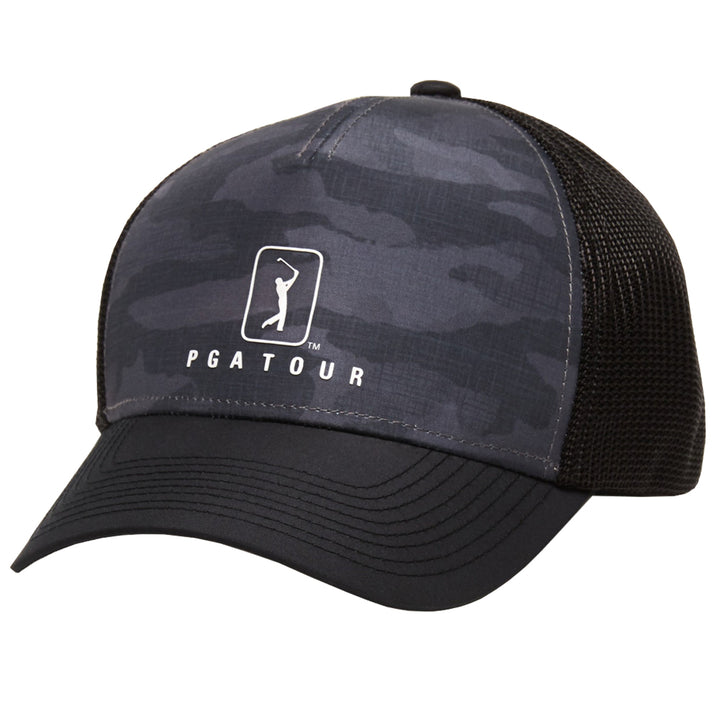 PGA Tour Adjustable Snapback Camouflage Trucker Cap