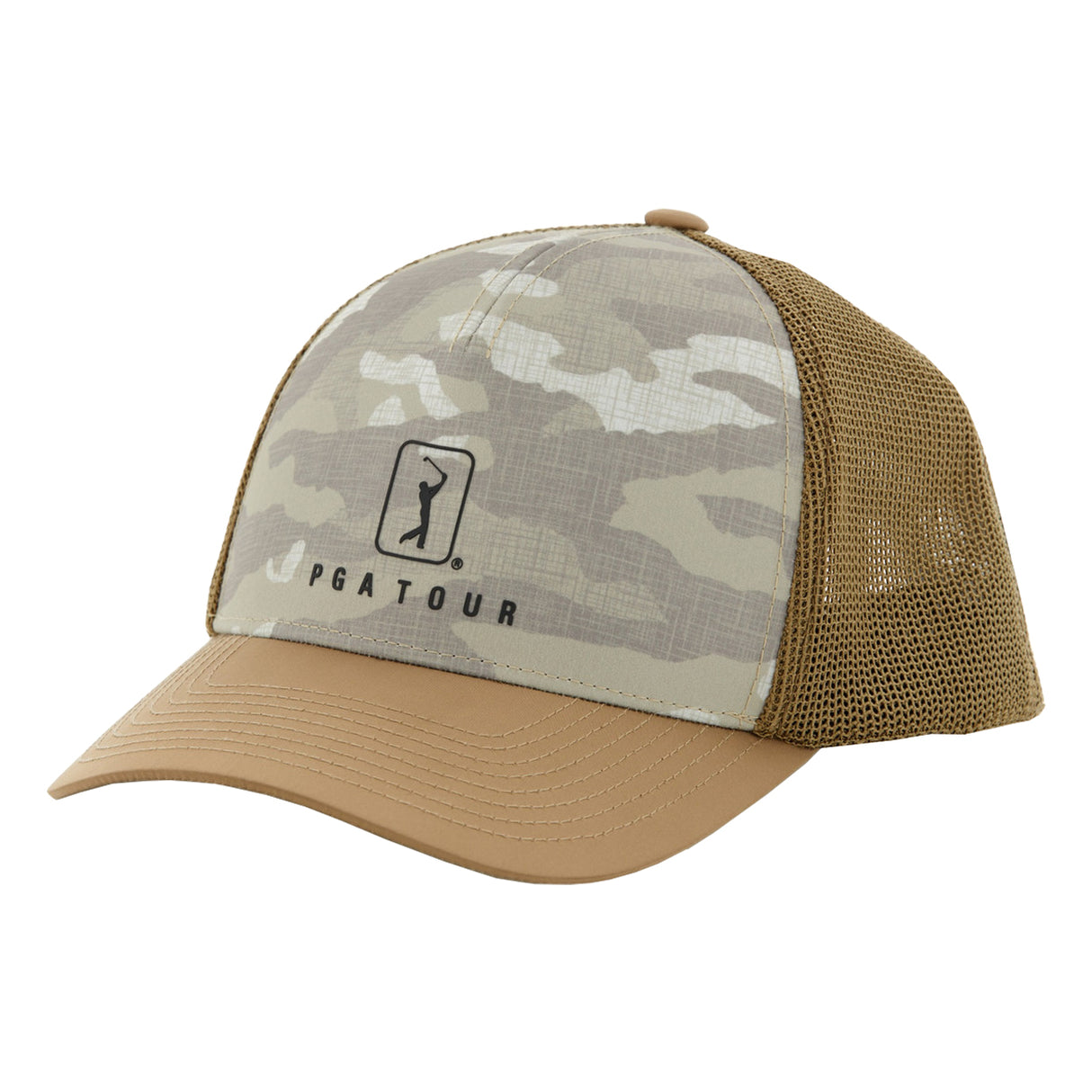 PGA Tour Adjustable Snapback Camouflage Trucker Cap