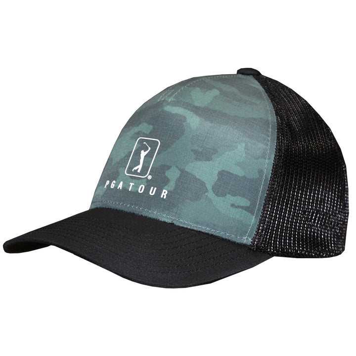 PGA Tour Adjustable Snapback Camouflage Trucker Cap