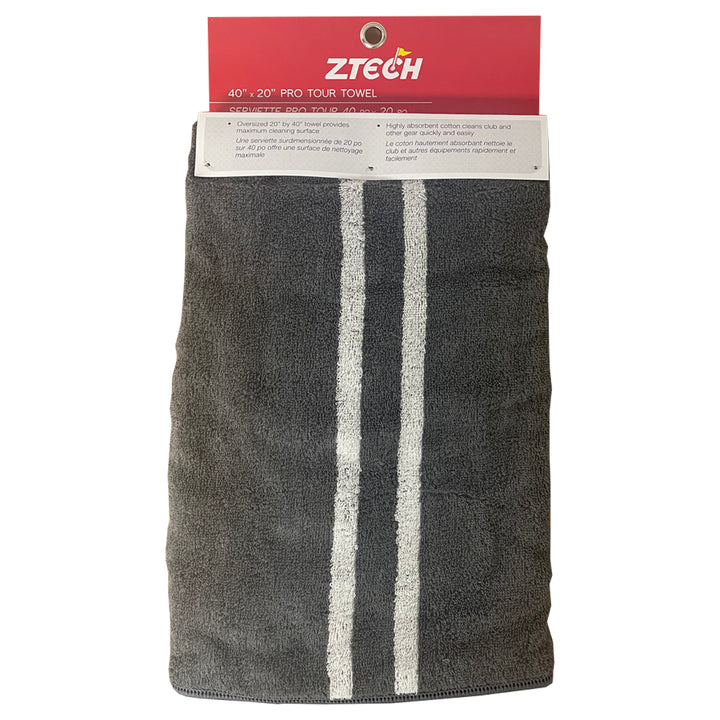 ZTech 40" X 20" Pro Tour Golf Bag Towel - Grey