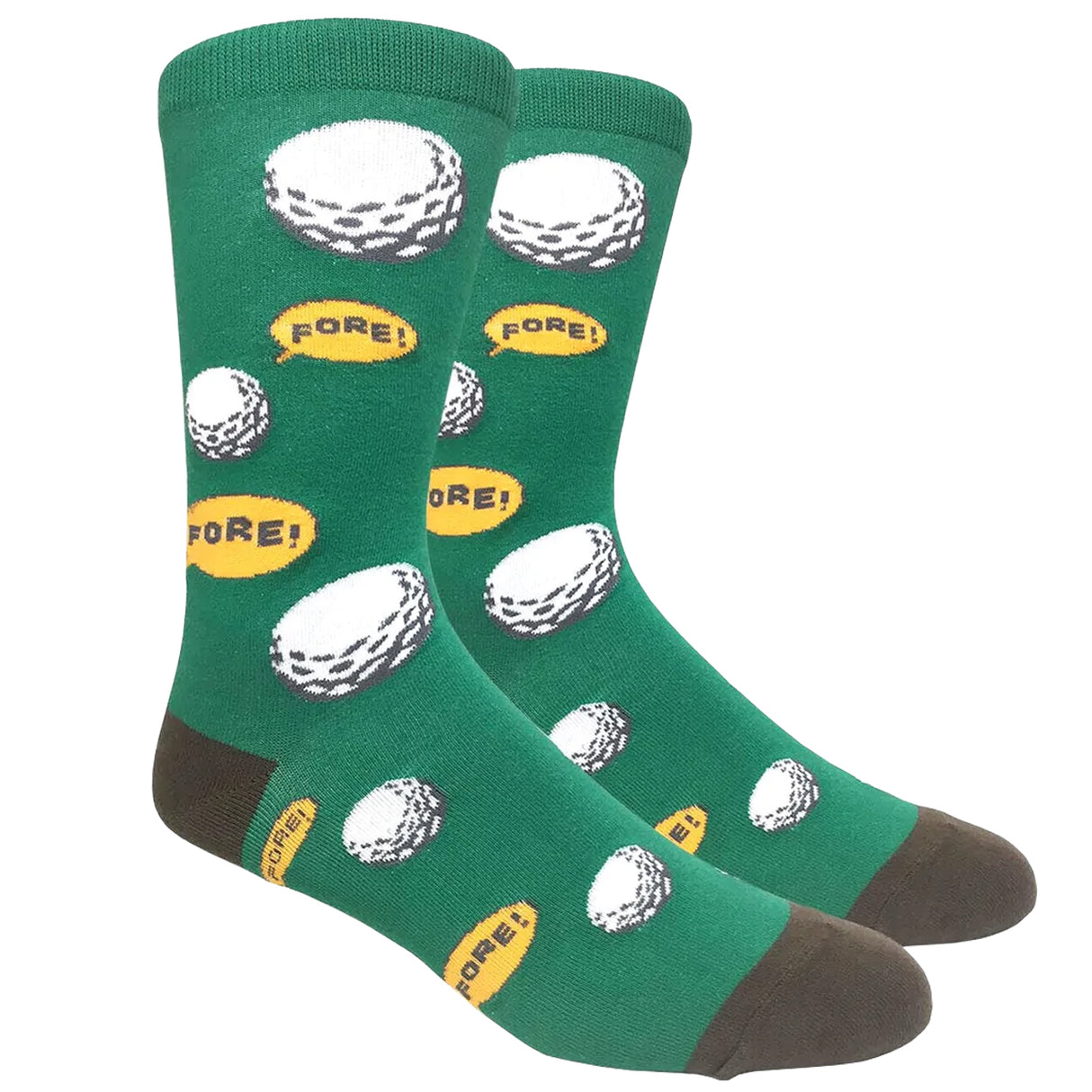 Fine Fit Golf Fun Novelty Crew Golf Socks (4-Pair)