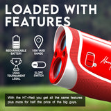 Harry Taylor Golf Red Edition Laser Rangefinder with Slope, Manufacturer Refurb